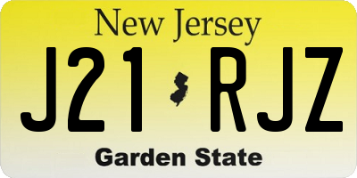 NJ license plate J21RJZ