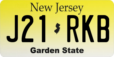 NJ license plate J21RKB