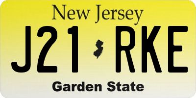 NJ license plate J21RKE