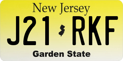 NJ license plate J21RKF