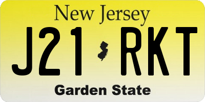 NJ license plate J21RKT