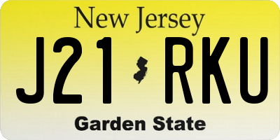 NJ license plate J21RKU