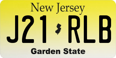 NJ license plate J21RLB