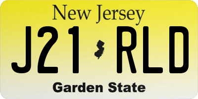 NJ license plate J21RLD