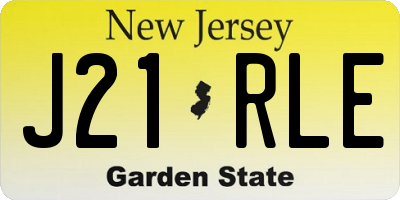 NJ license plate J21RLE