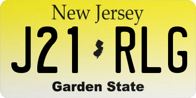 NJ license plate J21RLG