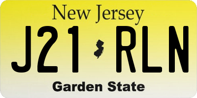 NJ license plate J21RLN