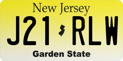 NJ license plate J21RLW