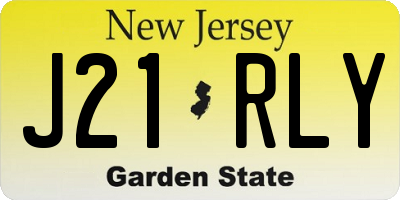 NJ license plate J21RLY