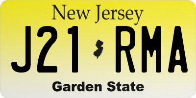 NJ license plate J21RMA