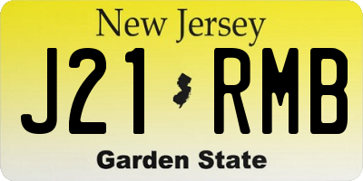 NJ license plate J21RMB