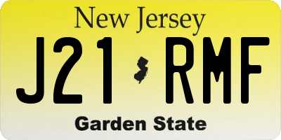 NJ license plate J21RMF