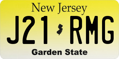 NJ license plate J21RMG
