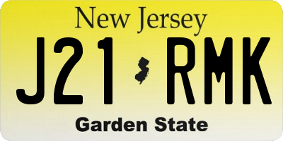 NJ license plate J21RMK