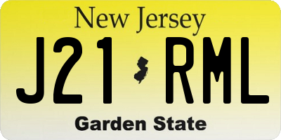 NJ license plate J21RML