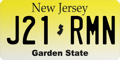 NJ license plate J21RMN