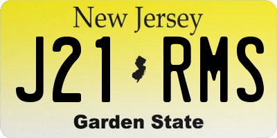 NJ license plate J21RMS