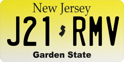NJ license plate J21RMV