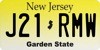 NJ license plate J21RMW