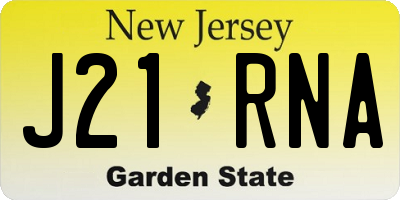 NJ license plate J21RNA