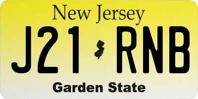 NJ license plate J21RNB