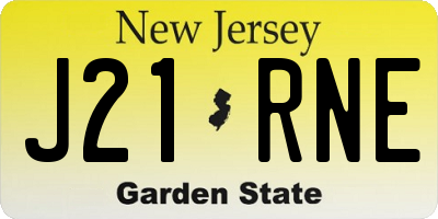 NJ license plate J21RNE