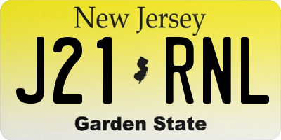 NJ license plate J21RNL