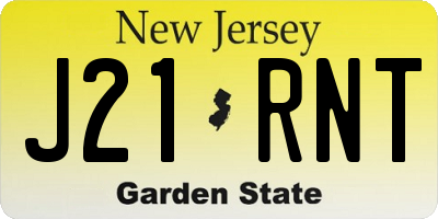 NJ license plate J21RNT