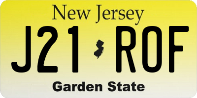 NJ license plate J21ROF