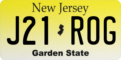 NJ license plate J21ROG