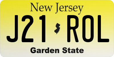 NJ license plate J21ROL