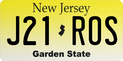 NJ license plate J21ROS