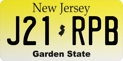 NJ license plate J21RPB