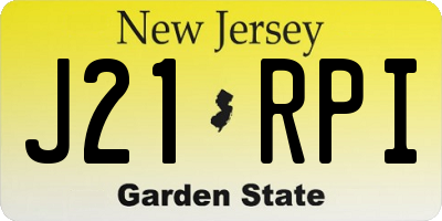 NJ license plate J21RPI