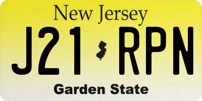 NJ license plate J21RPN