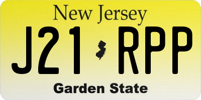 NJ license plate J21RPP