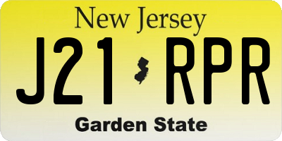 NJ license plate J21RPR