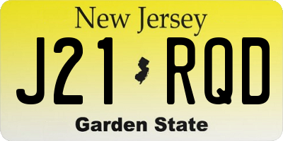 NJ license plate J21RQD