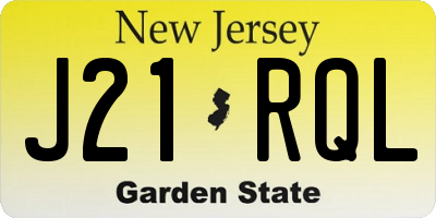 NJ license plate J21RQL