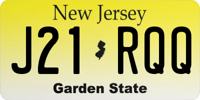 NJ license plate J21RQQ