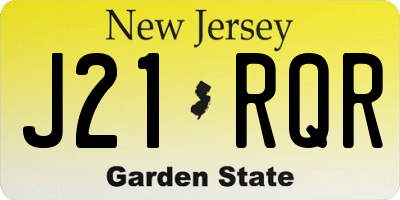NJ license plate J21RQR