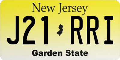NJ license plate J21RRI