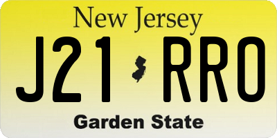 NJ license plate J21RRO