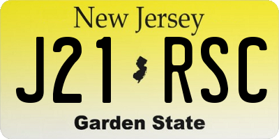 NJ license plate J21RSC