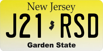 NJ license plate J21RSD
