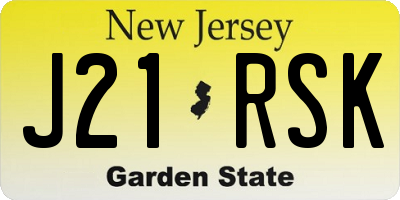 NJ license plate J21RSK