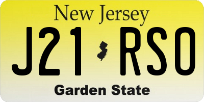 NJ license plate J21RSO