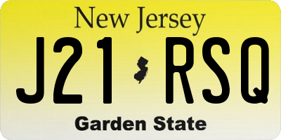 NJ license plate J21RSQ