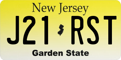 NJ license plate J21RST