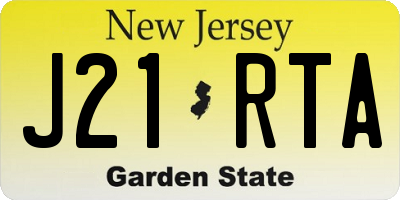 NJ license plate J21RTA